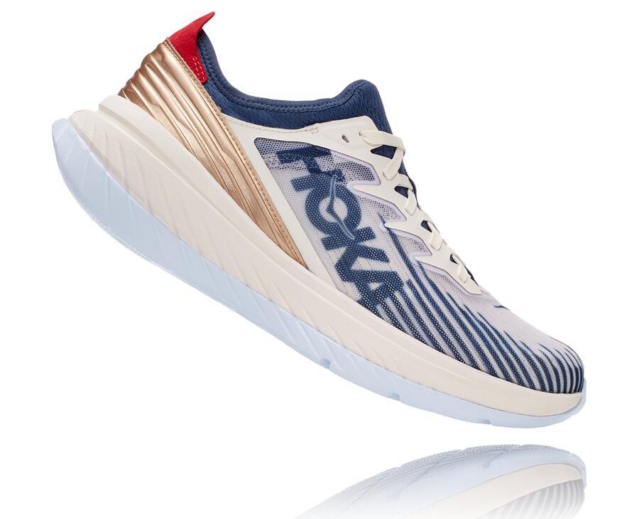 Hoka Australia One One Carbon X-SPE - Womens Running Shoes White/Blue - VGSAF-3824